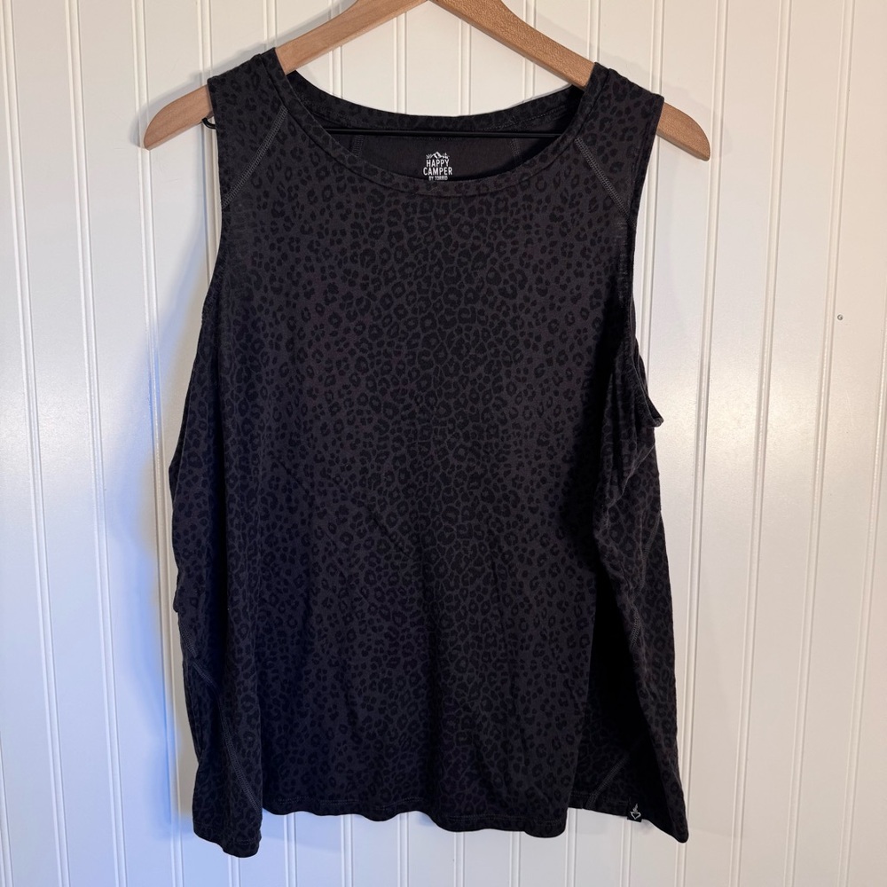 Happy Camper by Torrid Performance Cotton High Neck Leopard Active Tank Size 2X - Picture 2 of 8